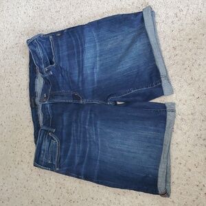 Silver Jeans Dark Blue Rolled Cuff Denim Shorts